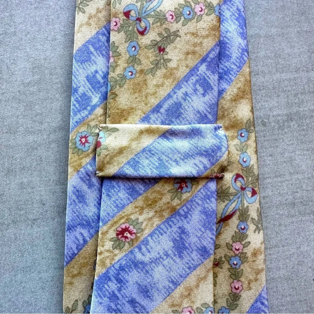 Ralph Lauren Purple Label Striped Lavender & Gold Tie
